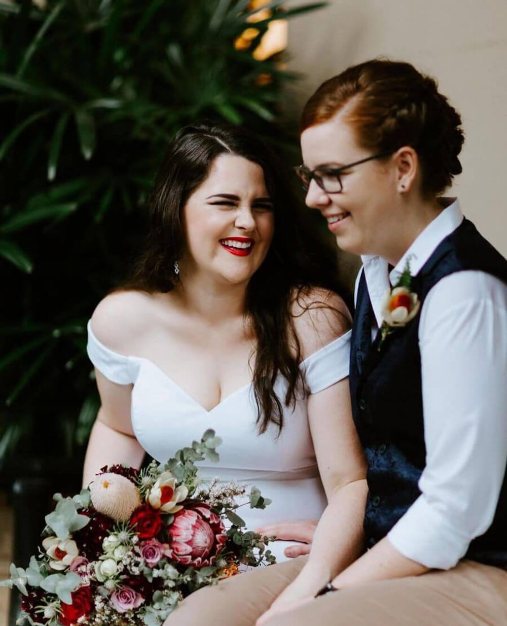 Blue Velvet Bride Waistcoat with a White Dress shirt