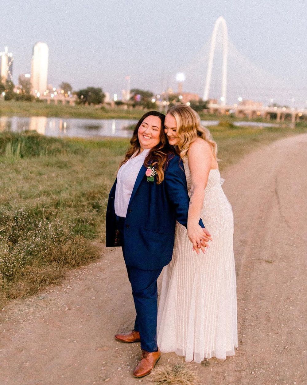 Bride pant suit in blue